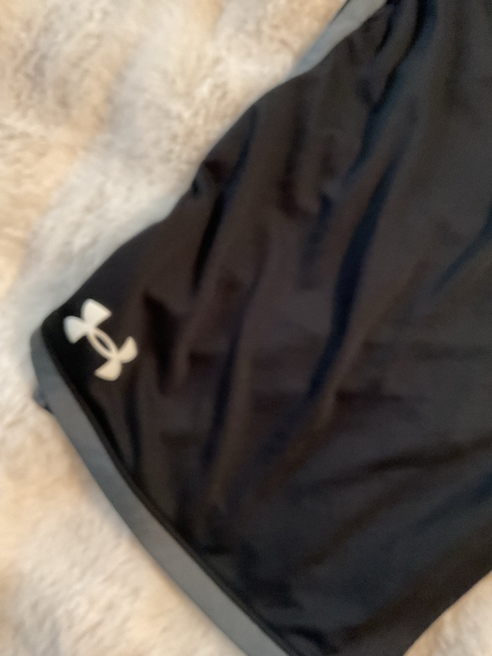 Under Armour Men’s Black DriFit Athletic Shorts with Dark Gray Drawstring-XL - Picture 6 of 6